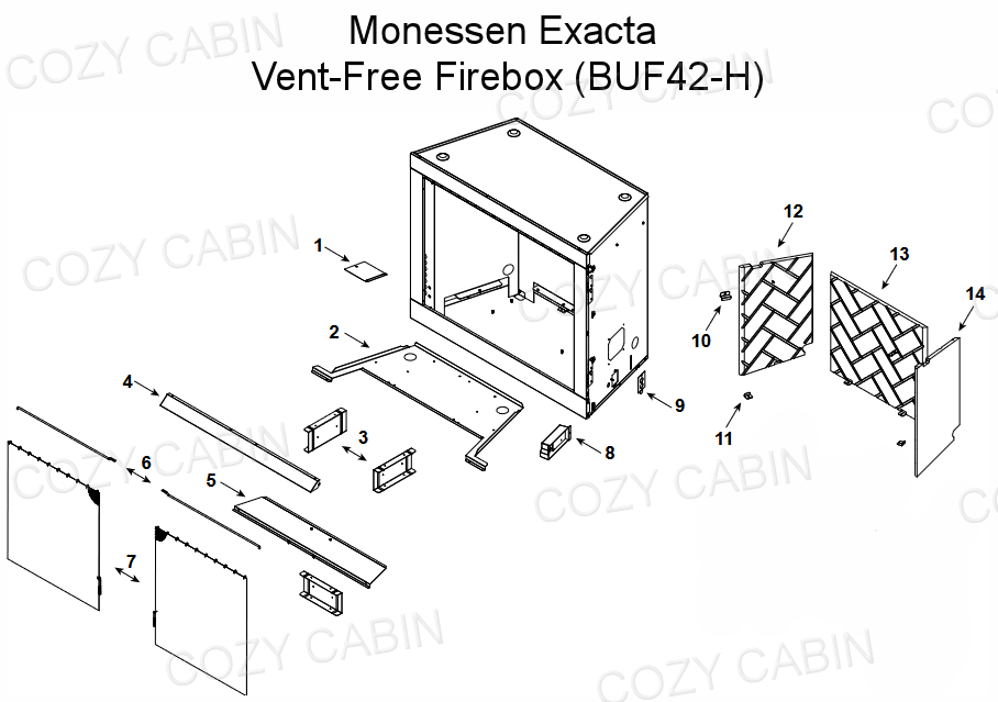 Monessen 42" Exacta Vent-Free Firebox with Herringbone Interior (BUF42-H) #BUF42-H